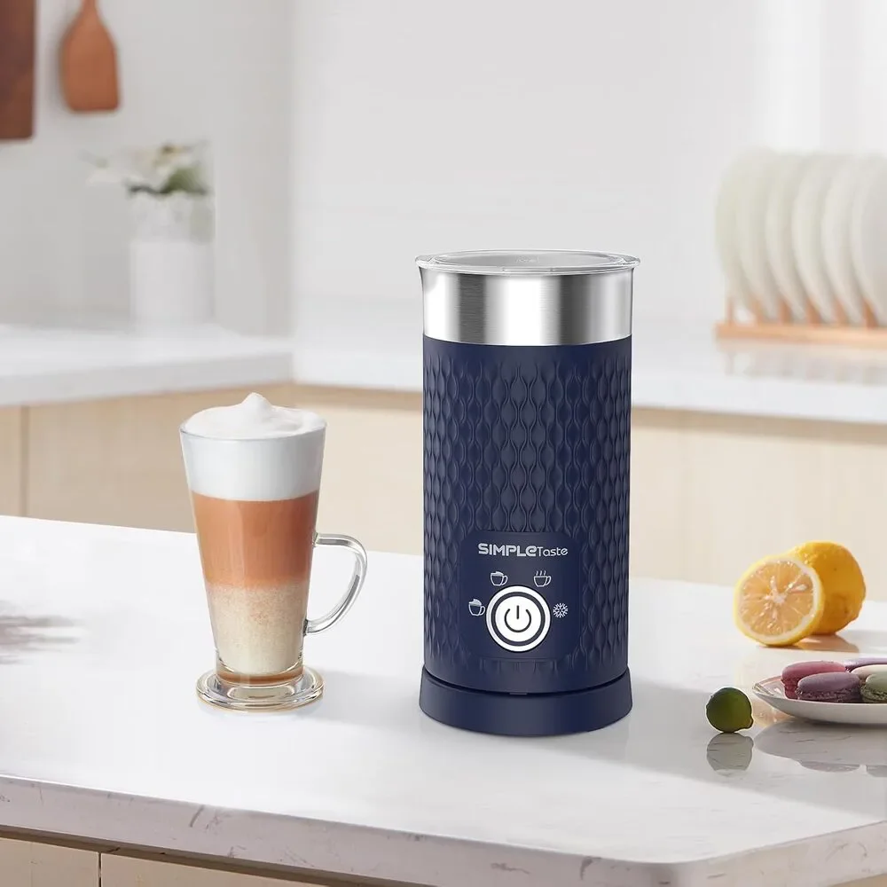SIMPLETASTE Milk Frother, 4-in-1 Electric Milk Steamer, Automatic Warm cold foam